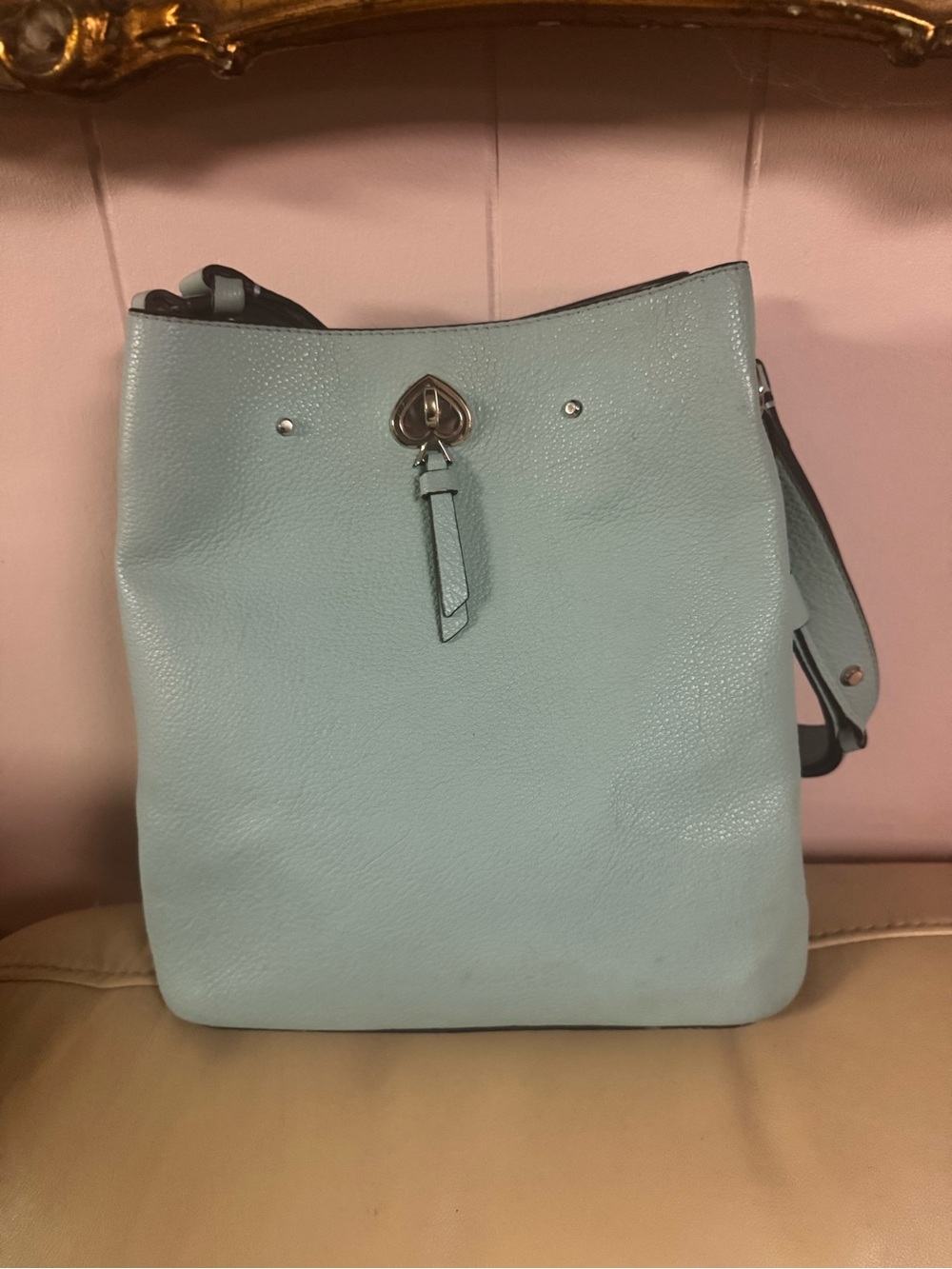 kate spade light aqua leather bucket shoulder bag - Picture 10 of 15